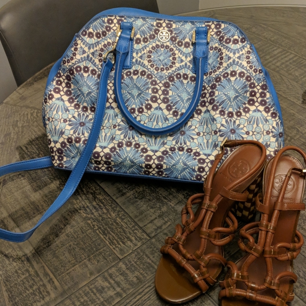 Tory Burch Robinson Printed Open Dome Satchel